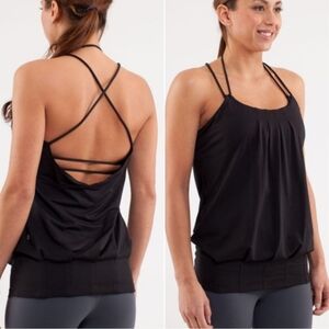 Lululemon Black Flow And Go Built-In Bra Tank Top